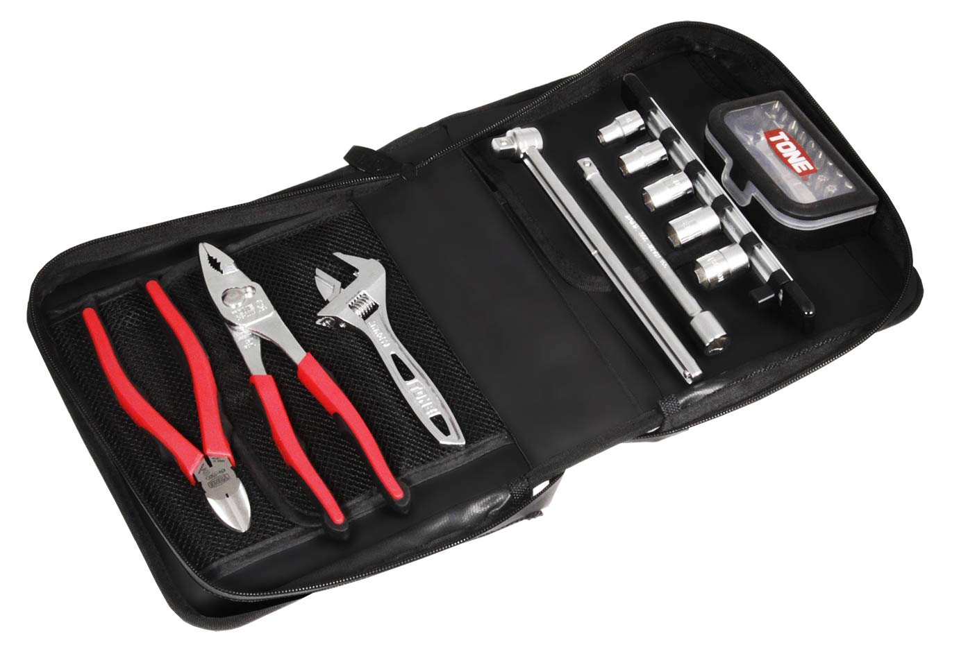 

TONE Tool Bag Set Drive Bit 34 Pieces TSX3171, 9.5mm & 3/8 Insert, Black, чёрный