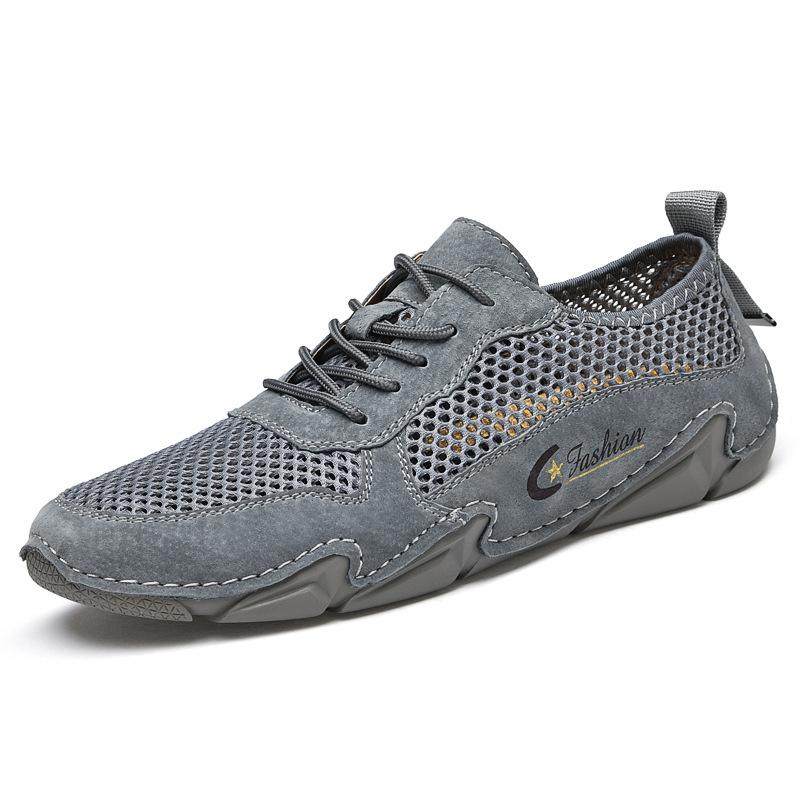 Youth summer new large size casual sports shoes outdoor hollow breathable mesh shoes simple fashion men's shoes
