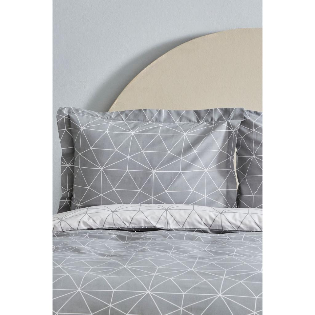 Home Colby Gray 100% Cotton Single Duvet Cover Set