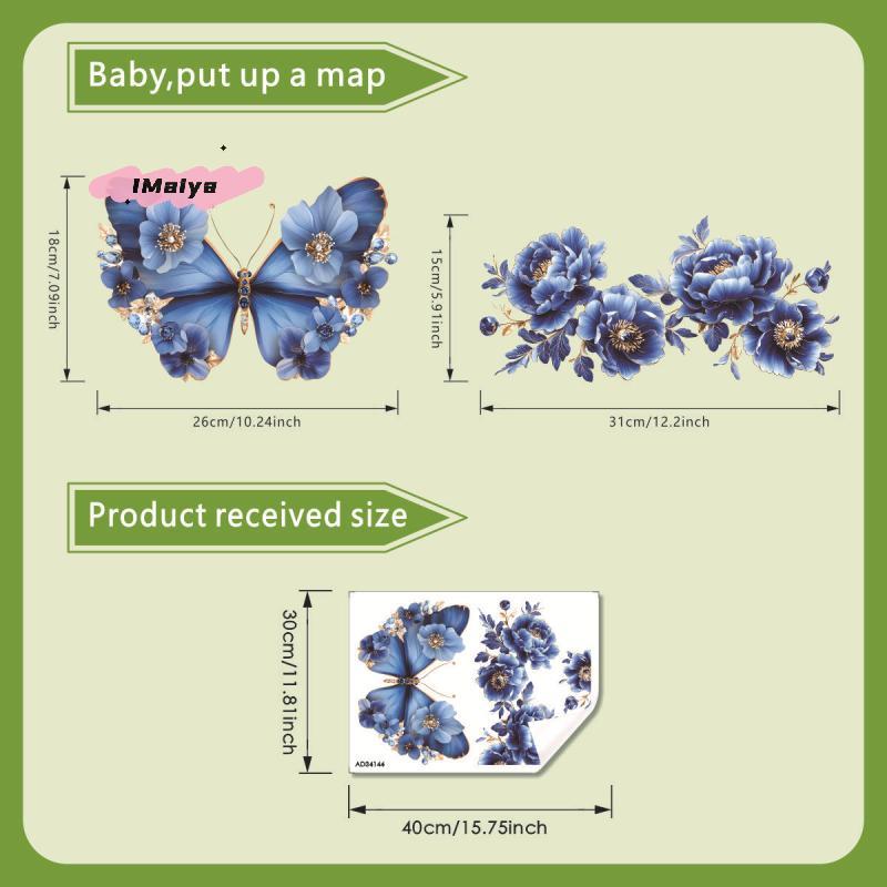 M-Waterproof Butterfly Wall Stickers Bathroom Toilet Sticker Modern Flower Pattern Self-adhesive Paintings For Living Decoration
