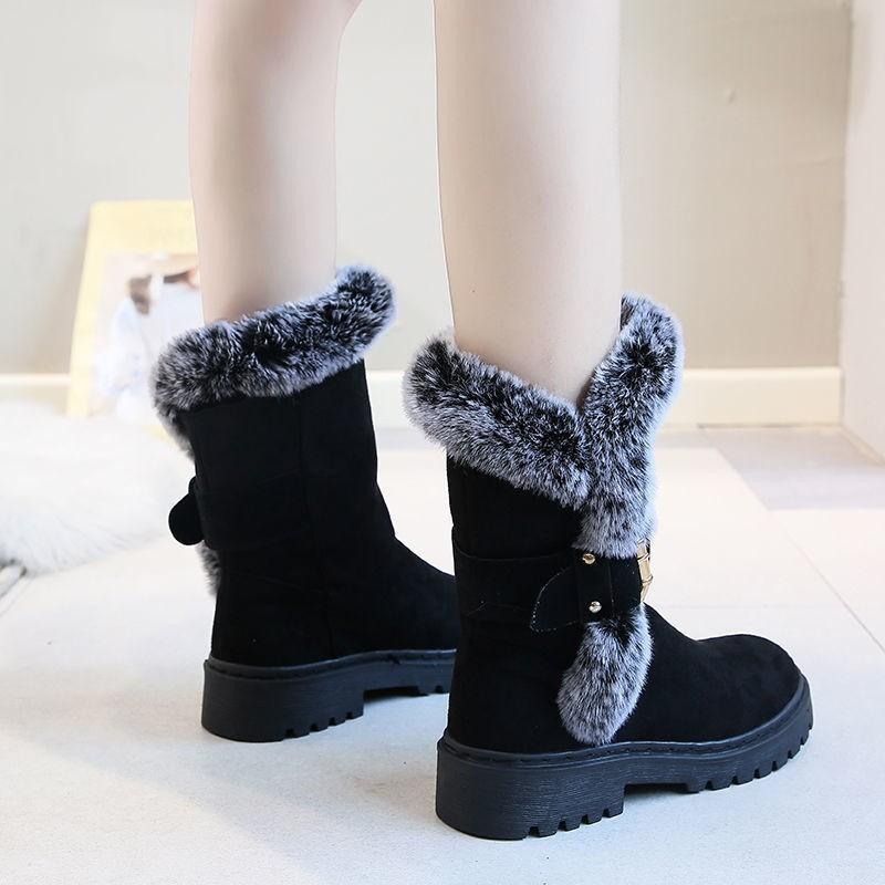 Autumn and winter new retro wind velvet thickened snow boots women's thick-soled fashion heightening non-slip Martin boots