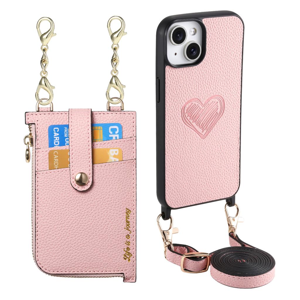 2 in 1 Detachable Crossbody Cards Solt Wallet Leather Case For iPhone 15 Pro Max 14 Plus 13 12 11 Pocket Bag Long Lanyard Cover