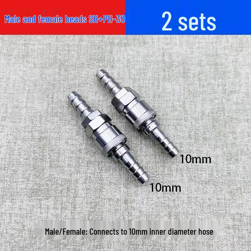 C-Type Pneumatic Quick Coupler, Durable High-Pressure Gas Pump Connector, 8mm/10mm Male & Female Push-in Plug.