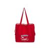 Korean cute puppy embroidered shoulder bag new college style drawstring tote bag large capacity versatile canvas bag