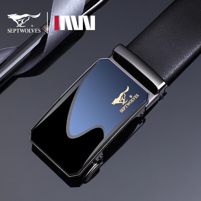 New Belt Men'S Versatile Automatic Buckle Belt Cowhide Belt Gift Belt