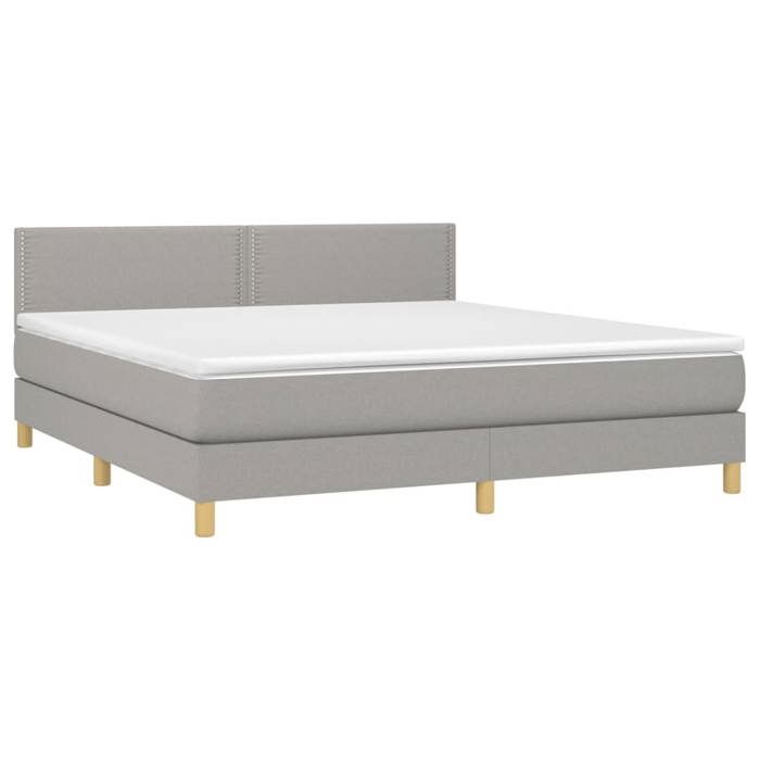 Maison Exclusive - Sommier à lattes de lit avec matelas Gris clair 180x200cm Tissu