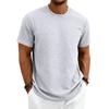 Men's Crew Neck Short Sleeve Knit T Shirt Textured Jacquard Casual Top.