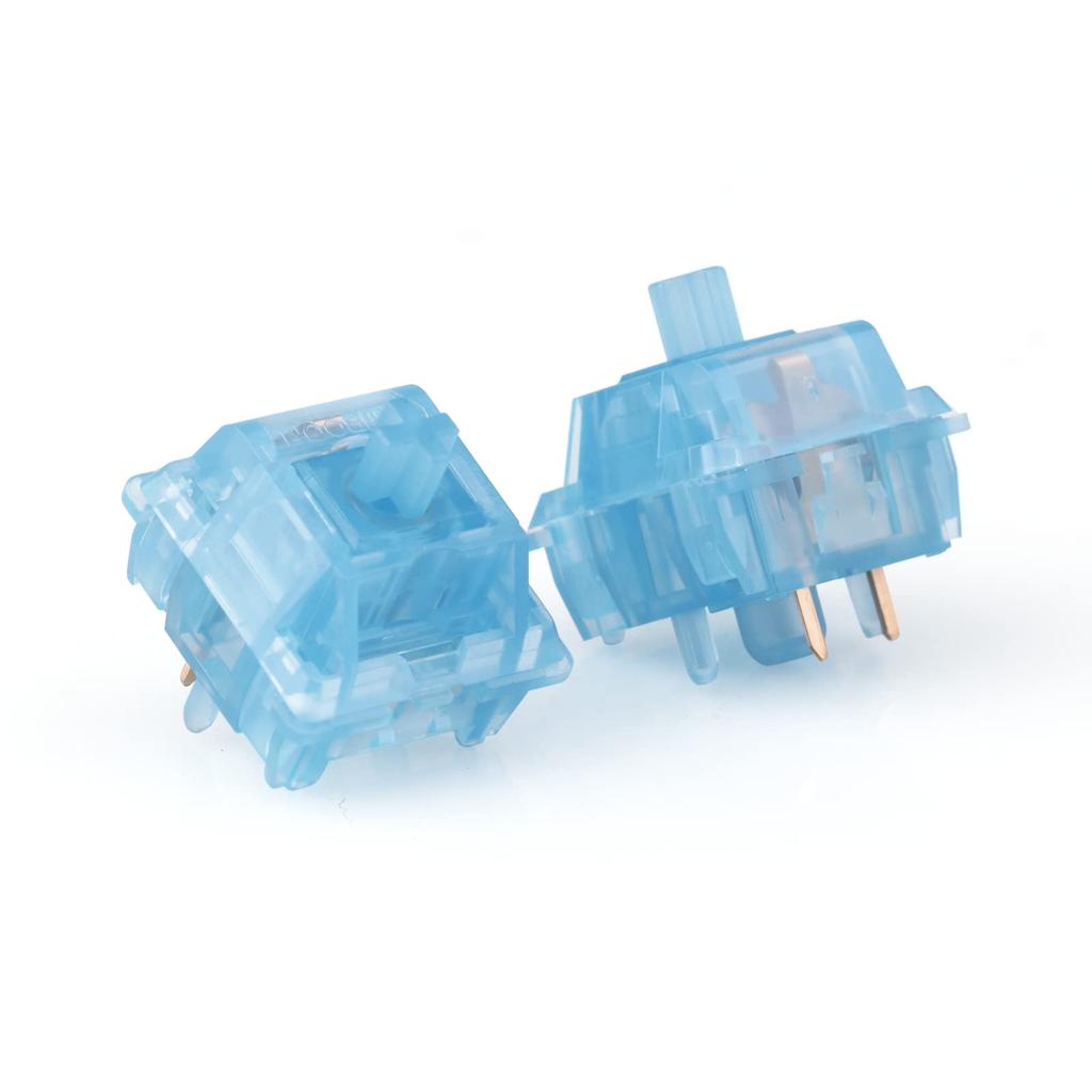 KiiBoom Linear 54gf Sapphire Mechanical Keyboard Switches with PC Stems, 5-Pin Keyboard Switches with Translucent PC Housing for DIY Gaming