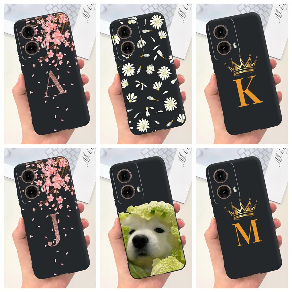 For Motorola Moto G85 G55 Phone Case Nickname Letters Slim Sofu Touch Back Cover Black Silicone Bumper Shell Motorola G55 G85