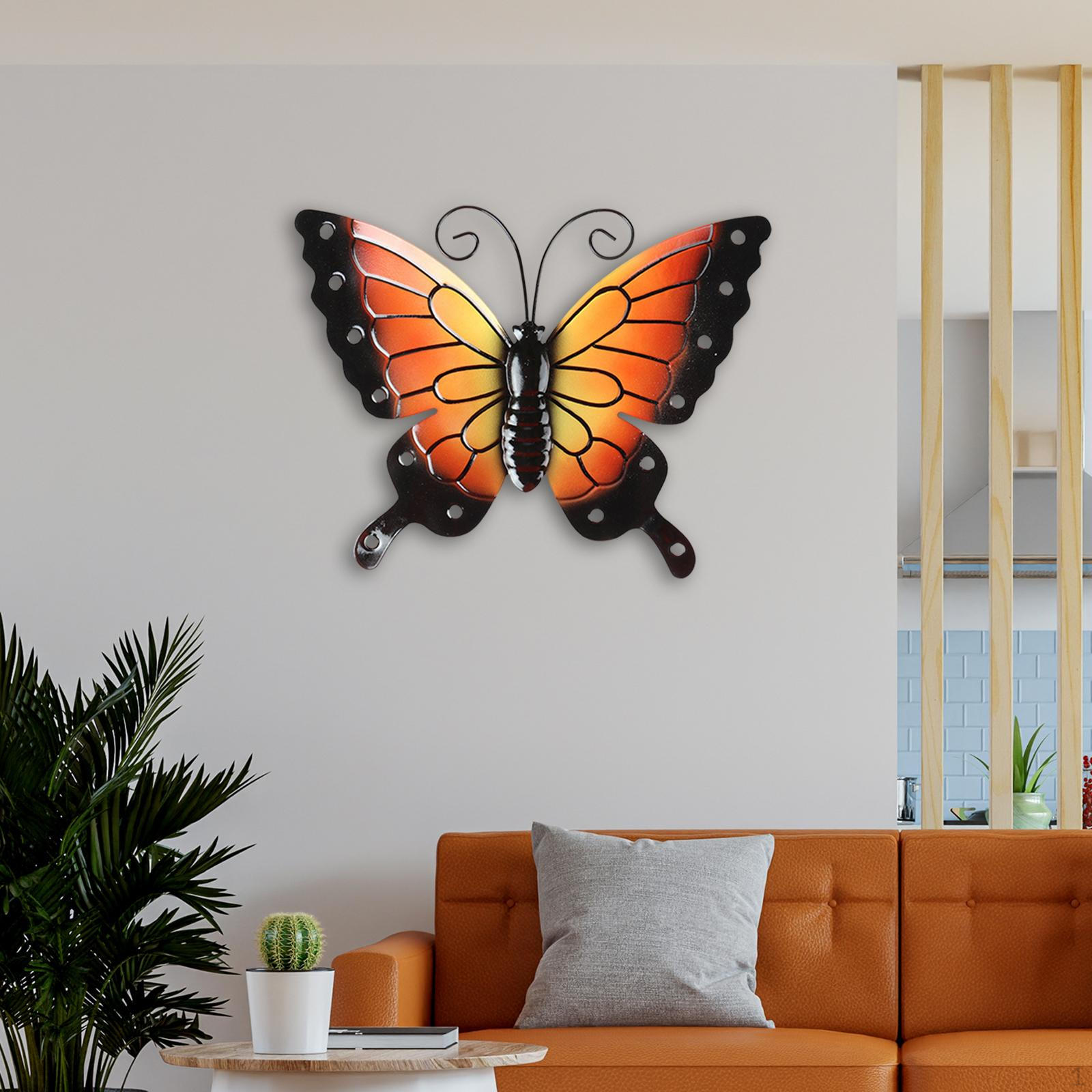 

Multicolor Ornament Wall Art Simulated Butterflies Sculptures Handcrafted for Patio Outdoor orange noire