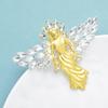 Wings Angel Brooch for Women Rhinestone Lady Party Office Corsages Pins Gifts