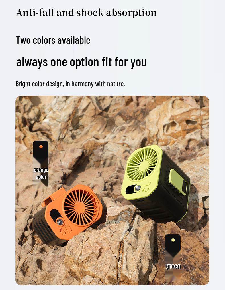 Compact Waist-Hanging High-Speed Portable Fan for Outdoor Cooling and Heat Relief