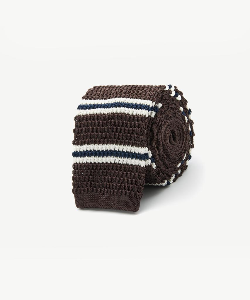STCO Codigallery Double-Stripe Knit Tie Brown_Cntwz15Bth