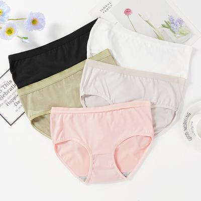 Atmungsaktive Damenunterwäsche mit mittlerer Taille Koreanischer Stil Sexy Macarons Niedlich Übergröße Damenslip
