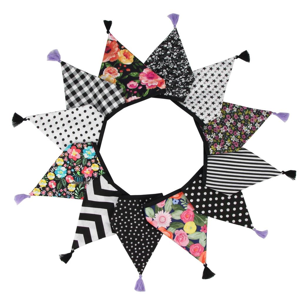 Nordic Cotton Tassel Triangle Bunting for Weddings, Photos, and Kindergartens
