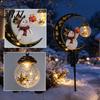 Solar Pathway Light Snowman Garden Stake Light, Powered Crescent Moon Lamp, Holiday Landscape Decor for Warm Glow Waterproof Christmas