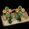 1 Pair Luxury  Design Earrings with Synthetic Zircon Imitation Green Earring Anniversary Valentine's Day Party Gift