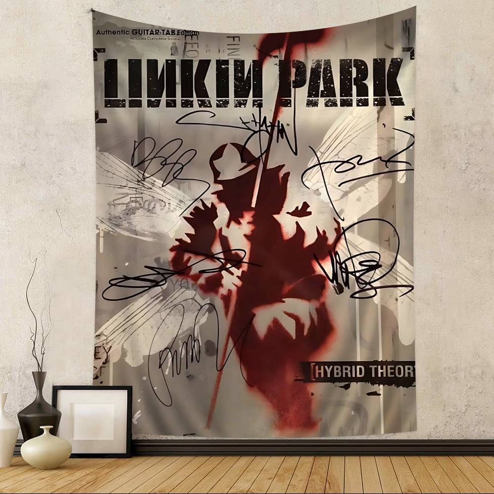 Nu Metal Band L-Linkin P-Park Cartoon Tapestry Art Science Fiction Room Home Decor Wall Hanging Sheets