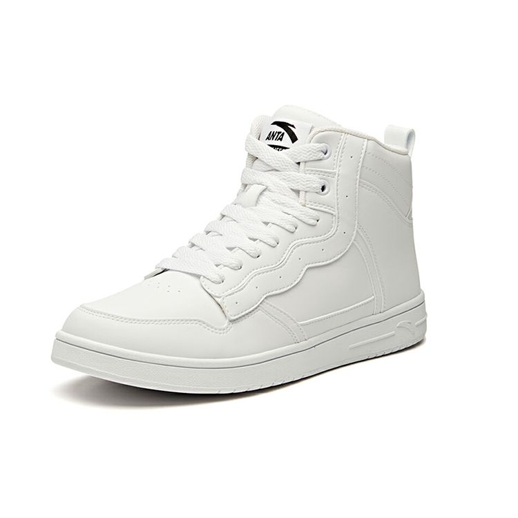 Anta Lifestyle Series Non-Slip Wear-Resistant High-Top Skate Shoes Men Sneakers White 91948088-5
