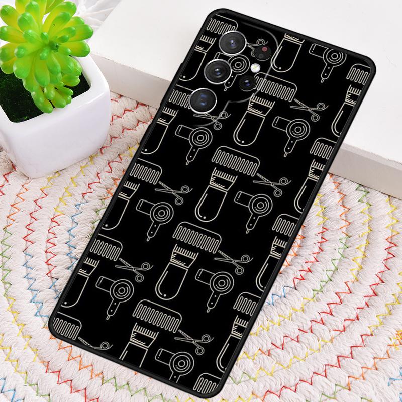 Barber Scissors Hairstylist Salon Print Phone Case for Samsung Galaxy Note 10 Pro S26 Ultra S23 S24 FE S25 S21 S22 PLUS Cover