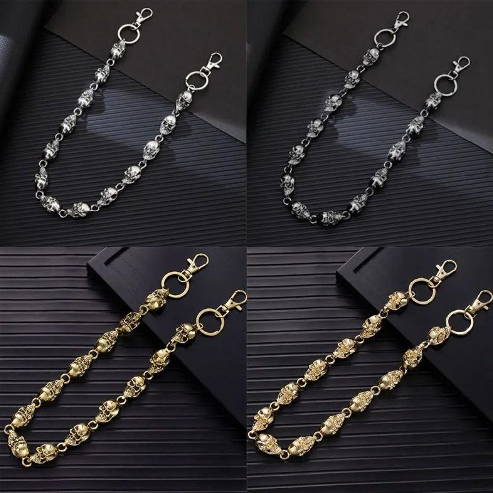 Metal Skull Jeans Chain Punk Body Chain Accessory Fashion Metal Waist Chain Women Bag Pendant