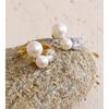 Yhpup Korean Simulated Pearls Cubic Zirconia Adjustable Chic Ring High Quality Stainless Steel Popular Jewelry Wholesale Gift