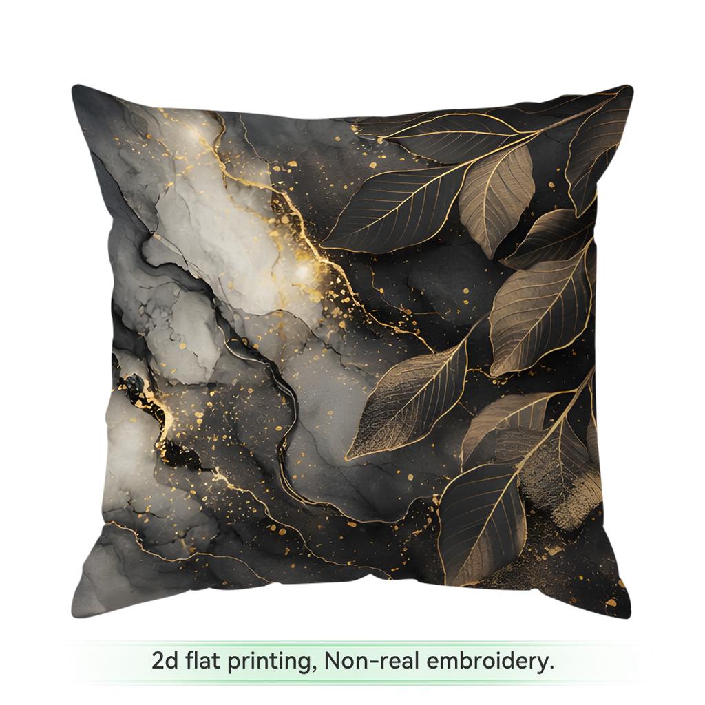 1 Black Gold Marble Light Luxury Cushions Pillowcase Polyester Cushion Cover Throw Pillow Pillowcover Home Car Sofa Decor