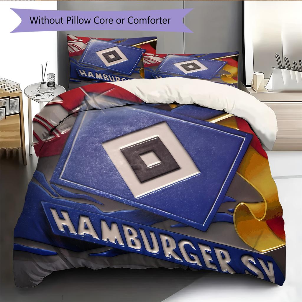 Hamburg Football Team Pattern Bedding Home Decoration Birthday Gift (1 * duvet cover + 2 * pillowcase, without core)