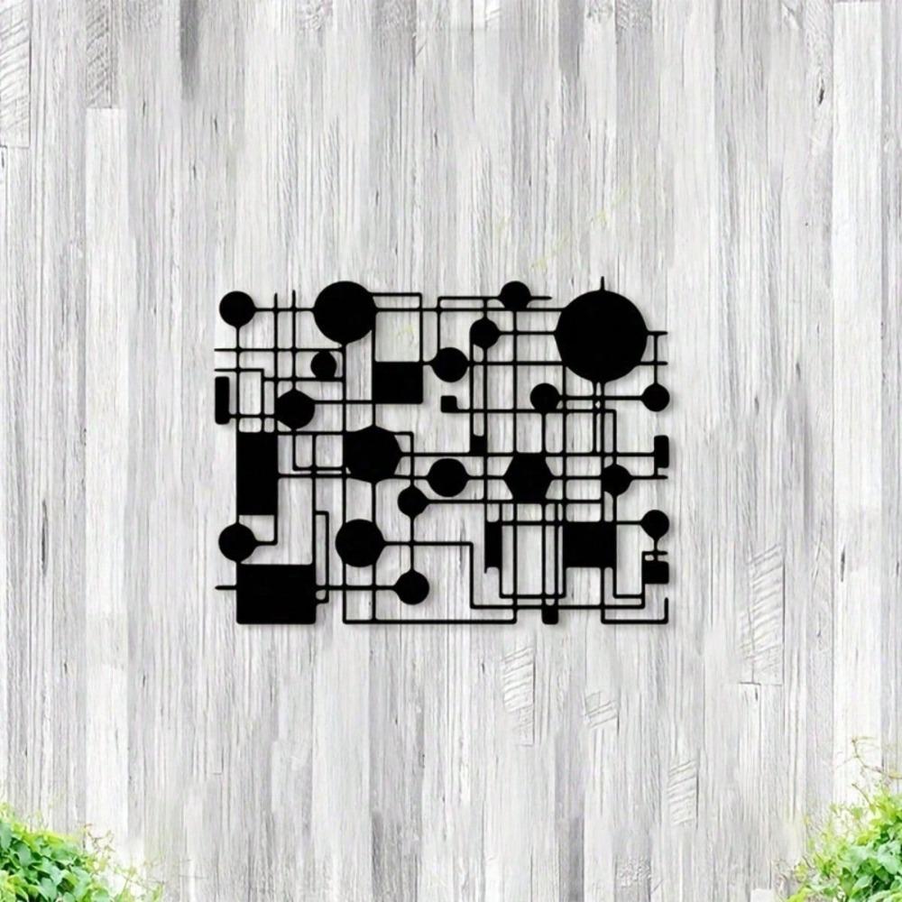Modern Black Geometric Metal Wall Decor for Indoor Outdoor Use