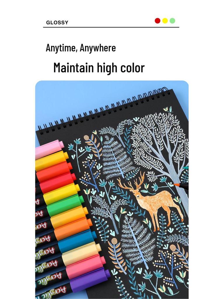 100-Color Soft Tip Acrylic Paint Markers for DIY, Graffiti, Journals & Drawing