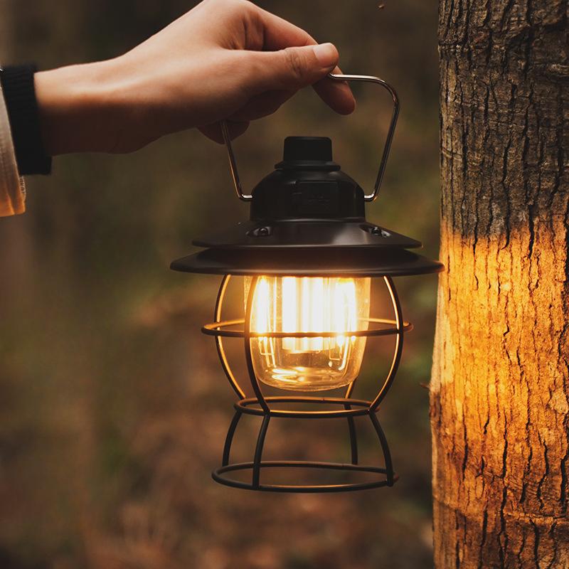 Retro horse lantern outdoor camping light tent light camp light atmosphere light rechargeable camping light LED lighting hanging lantern