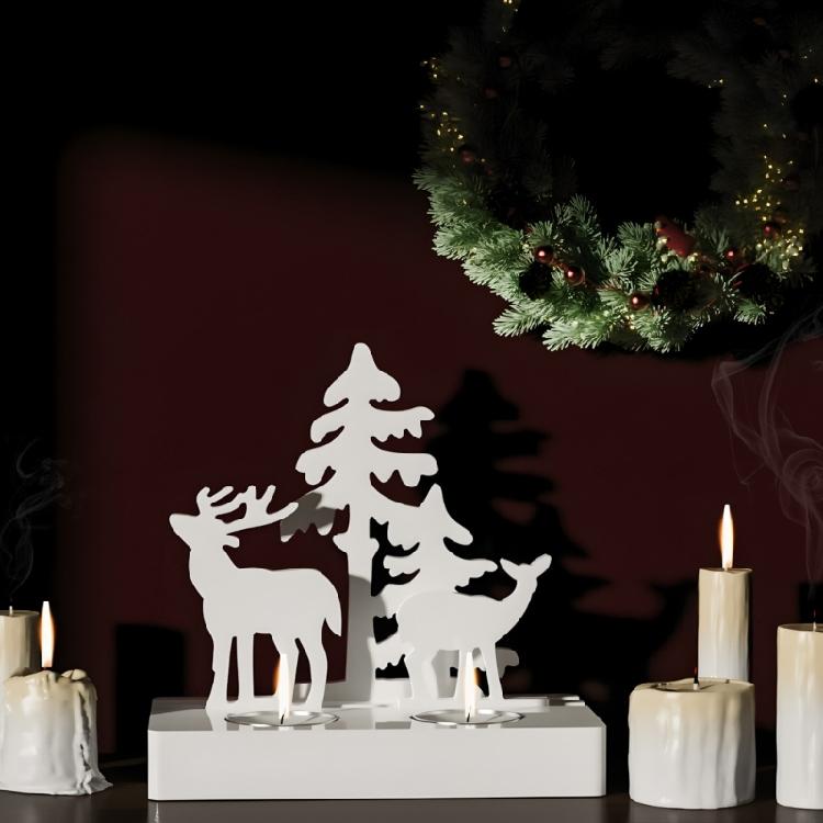Professional Silicone Christmas Tree Standing Elk Mold Easy Demolding Design Candle Holder Mold for DIY Projects