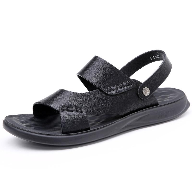 Plus Size 38-48 Men'S Sandals Multifunctional Slides Split Leather Summer Footwear For Man Slippers