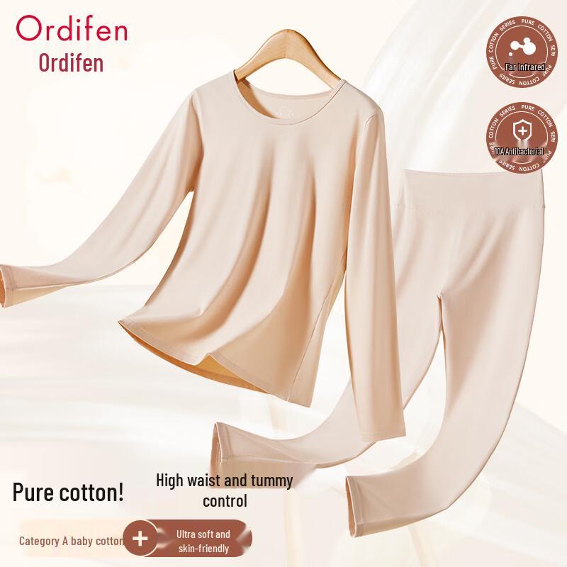 Oudifen Women's 10A Antibacterial Cotton Thermal Underwear Set