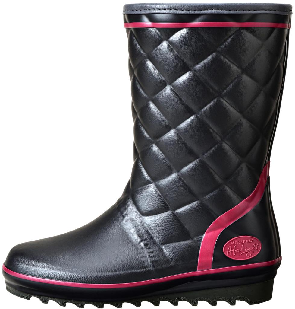 Mitsuuma Efalite Rain Cold Ceramic Size Women's Boots, Weather, Lightweight, Non-Slip, Sole, Black, 23.5cm