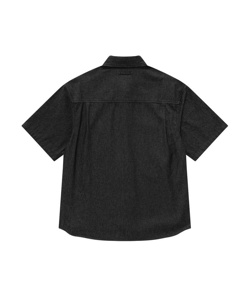 COVERNAT Work Denim Half Shirt Black