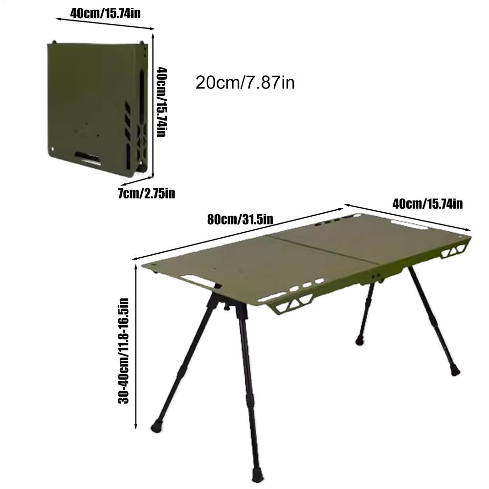 Folding Camping Table Folding Grill Board Portable Height Adjustable Picnic Table With Light Holder For RV Tailgating Garden