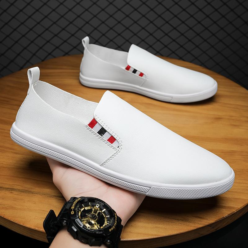 Fashion Split Leather Men Casual Shoes Slip-on Handmade Loafers Outdoor Fashion Driving Footwear Comfortable Male Leisure Walk Moccasins