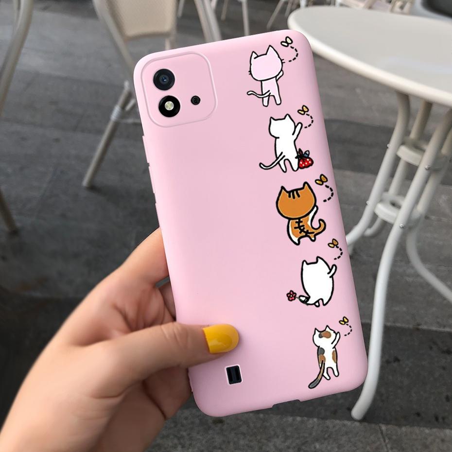 Lovely Pattern Phone Case For Realme C11 2021 C 11 2020 RMX2185 Macaroon Silicone Soft Cases Cover For Realme C11 (2021) RMX3231