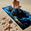 Blue Eyes Leopard Beach Towel, Super Soft Microfiber, Gift for Her/Him, Birthday, for Pool, Beach, Travel, Home Decor Fan gifts