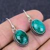 Emerald(Simulated) 925 Sterling Silver Jewelry Earring 1.38" W7y36