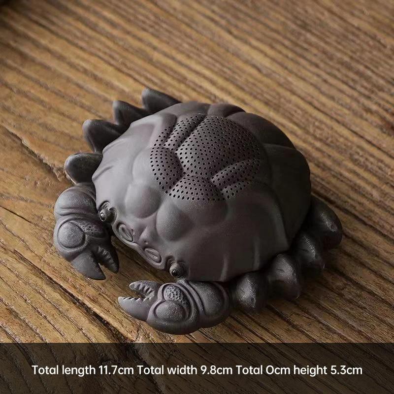 New Ceremony Accessories Chinese Crafts Creative Crab Integrated Filter Tea Leakage Purple Sand Pet Tea Table Decoration