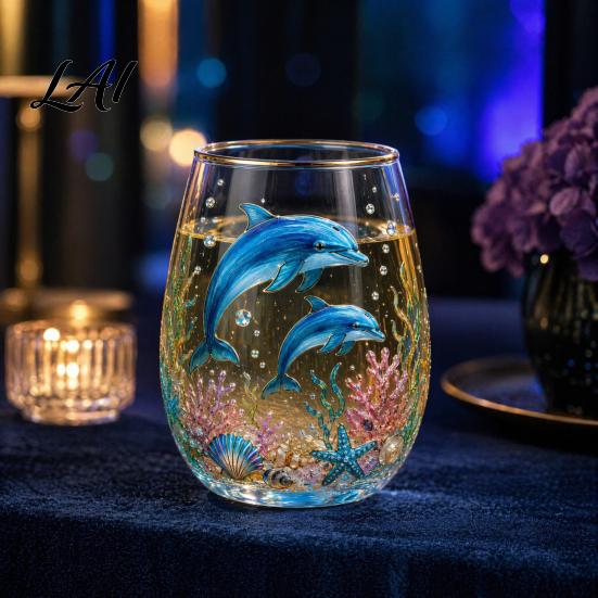 Glass Tea Cup For Loose Leaves Sea Turtle Tumbler Ocean Theme Drinking