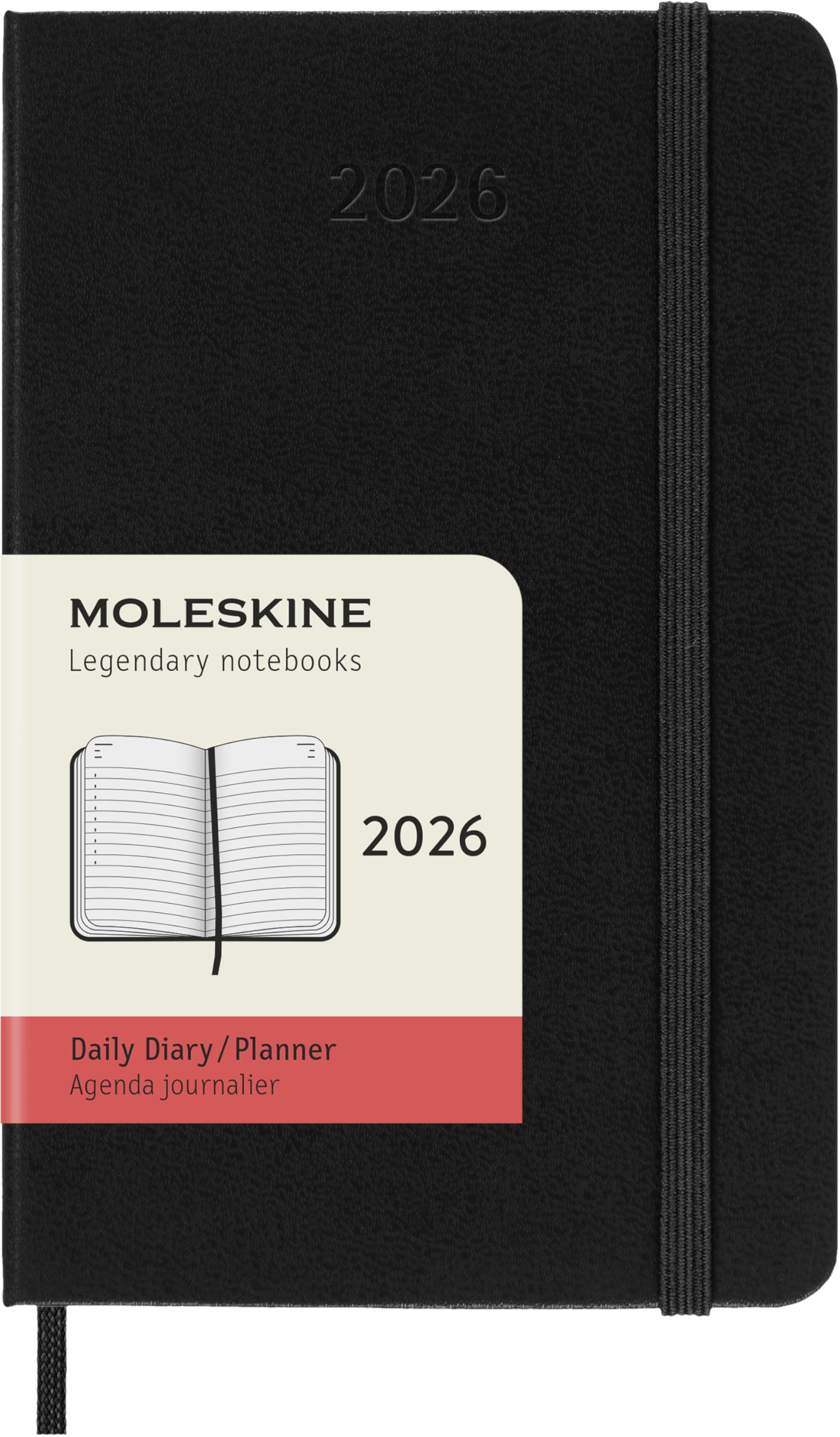 

Moleskine 2026 January Daily Pocket Size x DHB12DC2Y26 Planner, Start, 12-Month Diary, (9cm 14cm), Hardcover, Black, чёрный