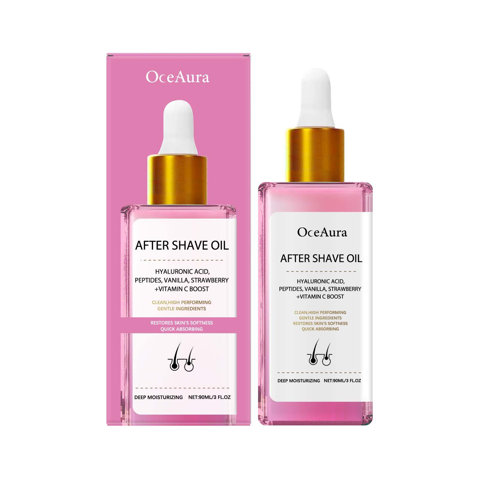 OCEAURA Strawberry Scent Post-Shave Oil: Gentle, Moisturizing & Soothing for Smooth Skin.