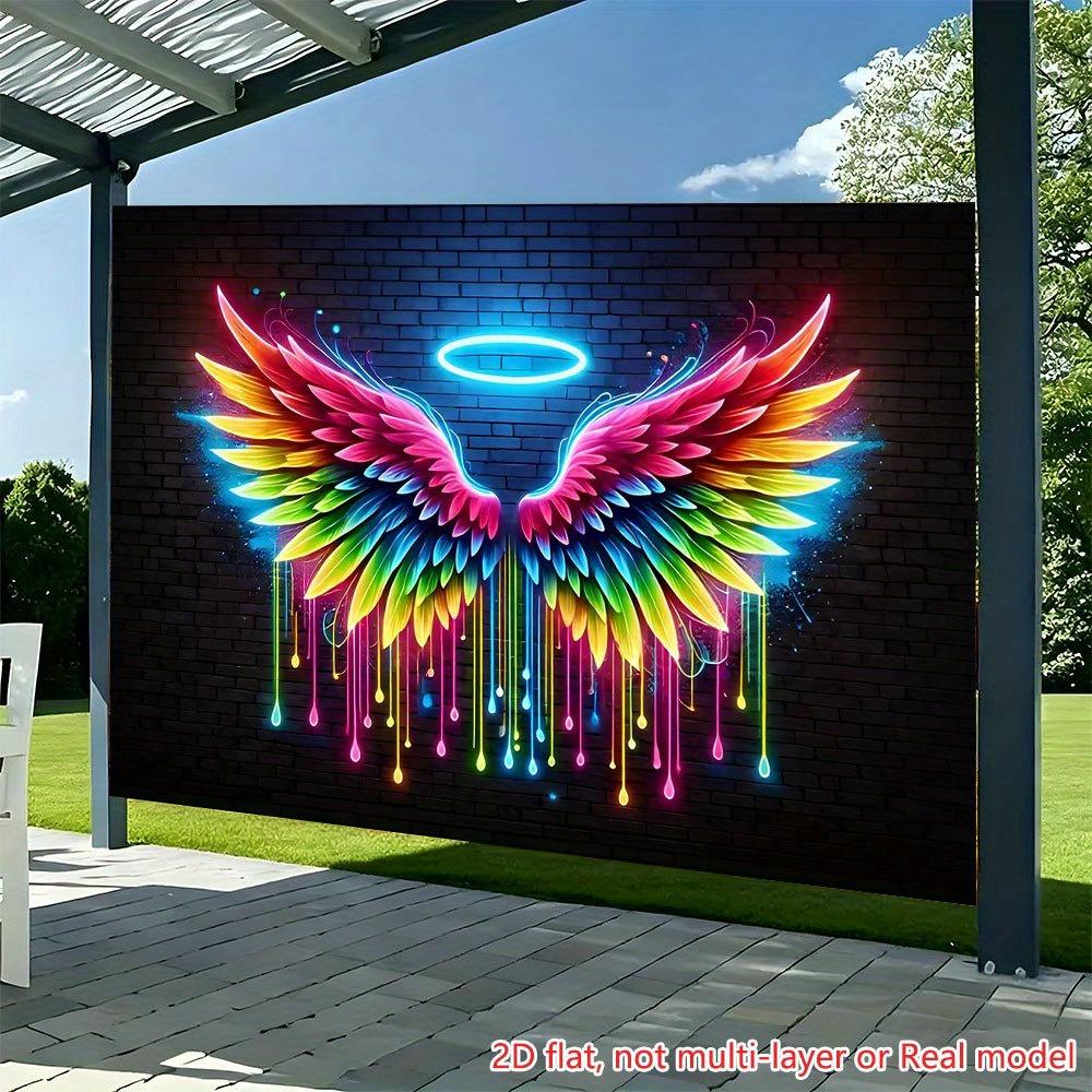 Flat-printed Neon Wing Haloartisticbackgroundcurtain Highly Suitable for Various Festivaldecorations Such As Parties Gardens Etc
