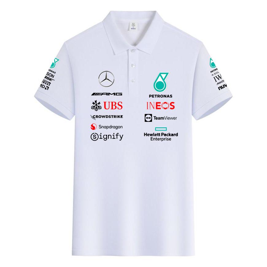 Red Bull F1 Racing Suit Hamilton George Russell Team Uniform Pure Cotton Polo Shirt