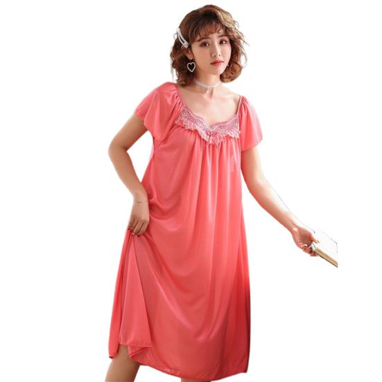 Sexy Wome Pustende Oversized Kortermet Midi Nattkjole Natttøy Pyjamas