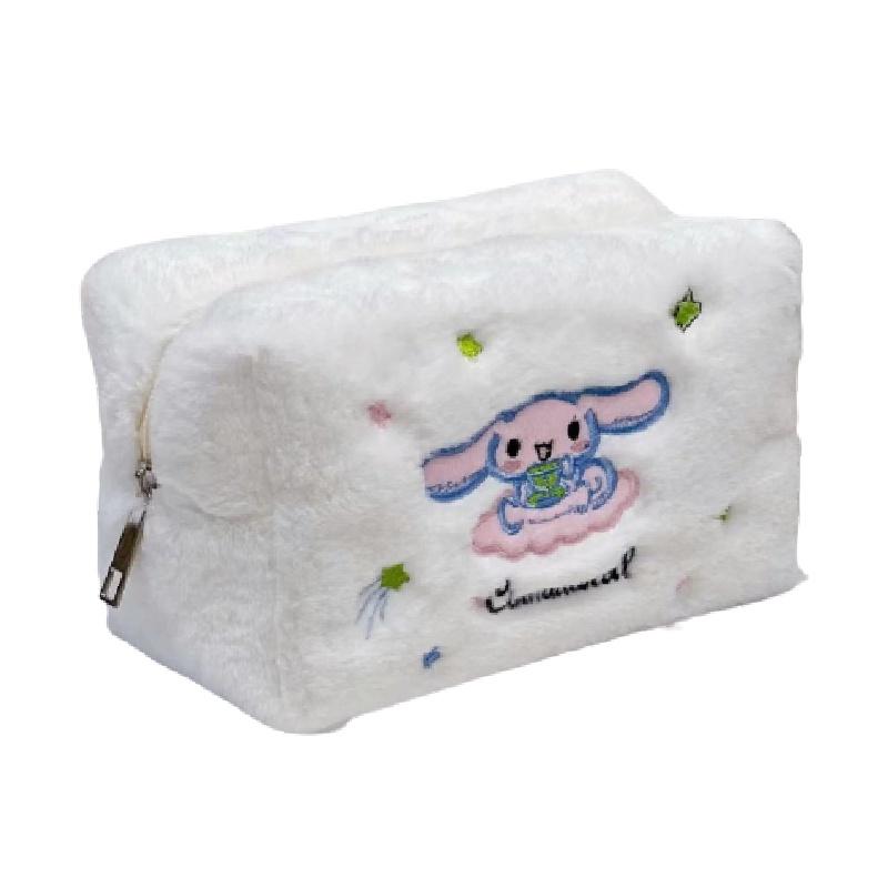 Cute Ins-style Cartoon Embroidered Makeup Bag With Large Capacity For Travel And Desktop Storage