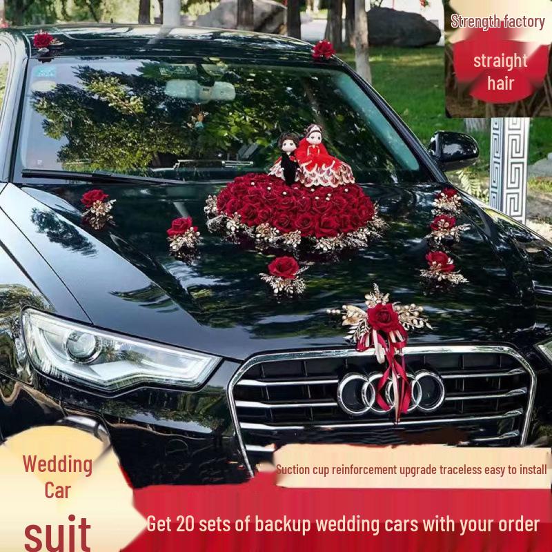 Wedding Car Decoration Set: Creative Floral Arrangement for Head Car
